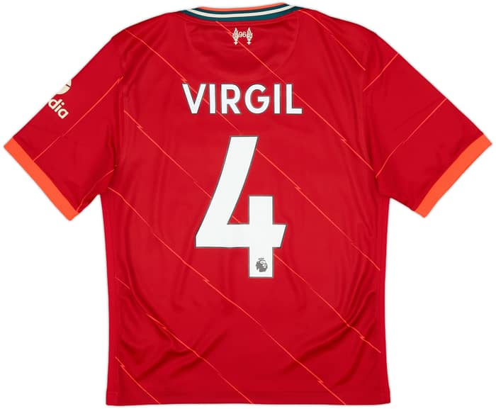2021-22 Liverpool Home Shirt Virgil #4 - 5/10 - (S)