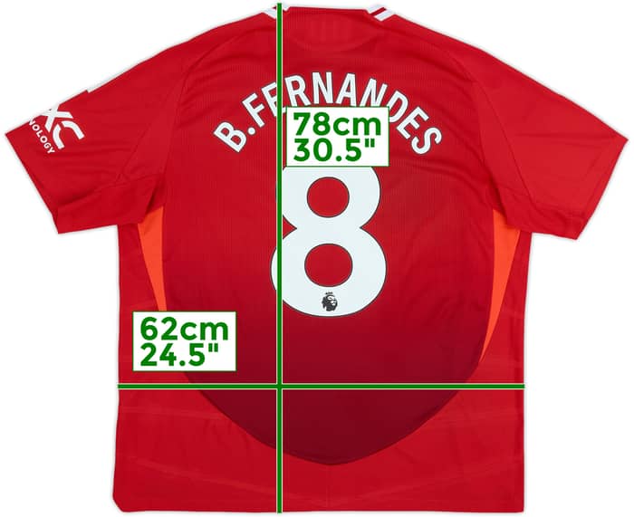 2024-25 Manchester United Authentic Home Shirt B.Fernandes #8 - 10/10 - (XXL)