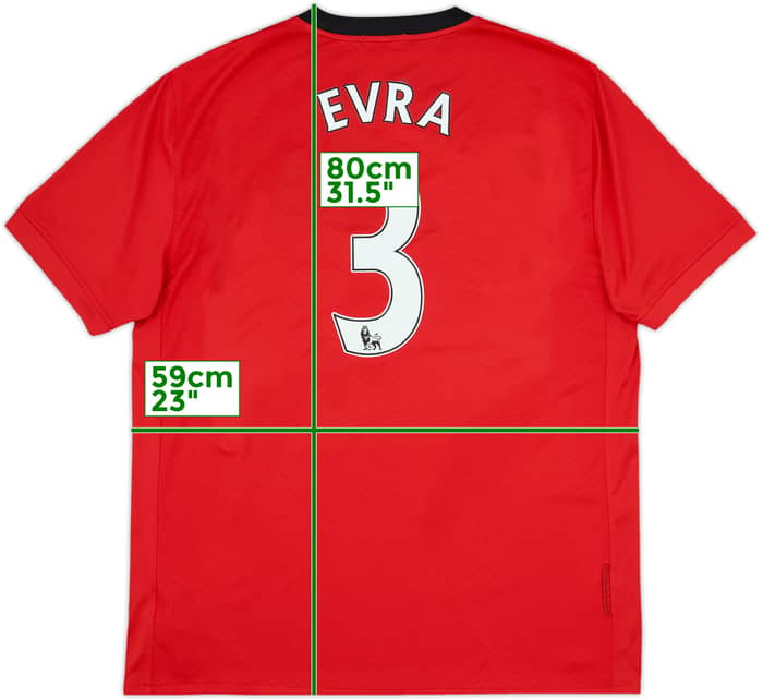 2009-10 Manchester United Home Shirt Evra #3 - 10/10 - (XL)