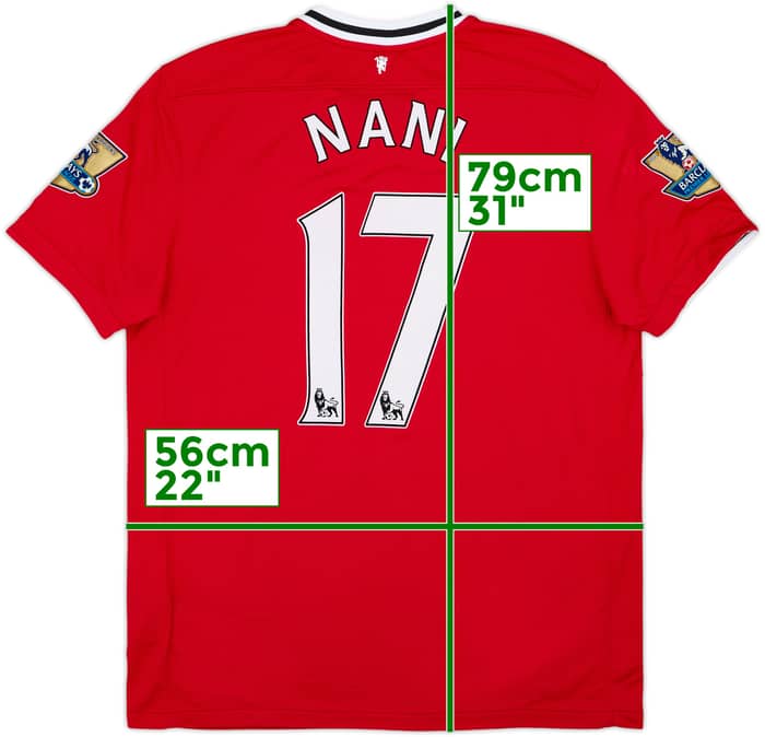 2011-12 Manchester United Home Shirt Nani #17 - 9/10 - (XL)