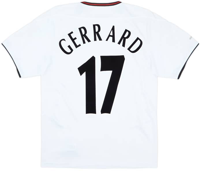 Camiseta de visitante del Liverpool 2003-04 Gerrard #17 - 8/10 - (15-16 Años)