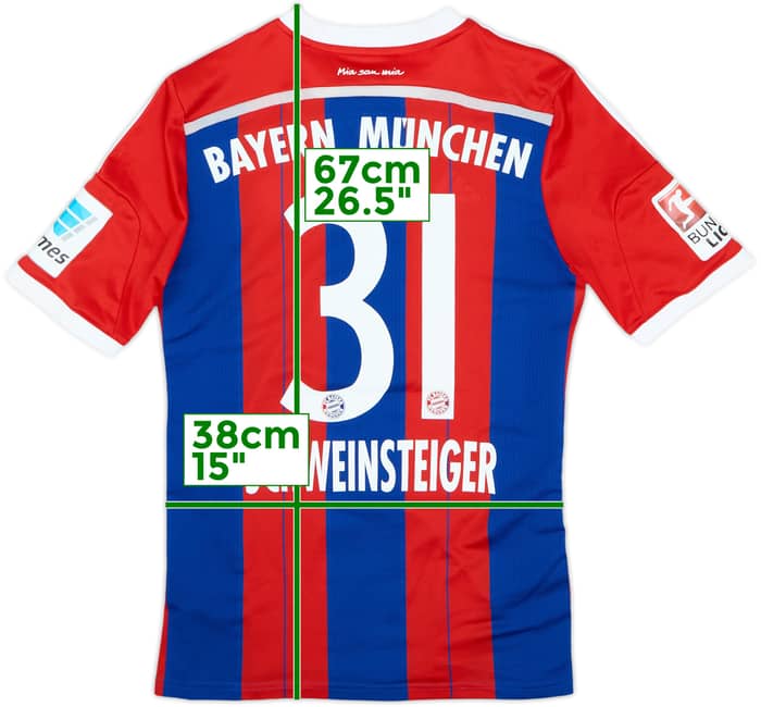 2014-15 Bayern Munich Home Shirt Schweinsteiger #31 - 7/10 - (15-16 Years)