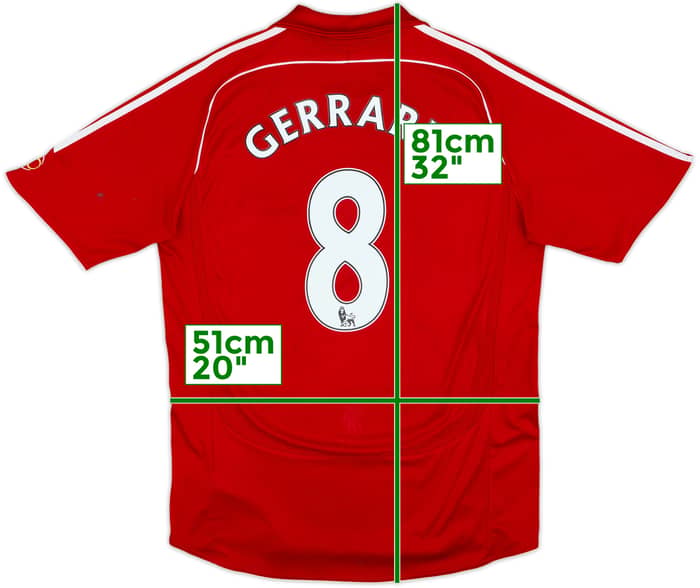 2006-08 Liverpool Home Shirt Gerrard #8 - 5/10 - (L)