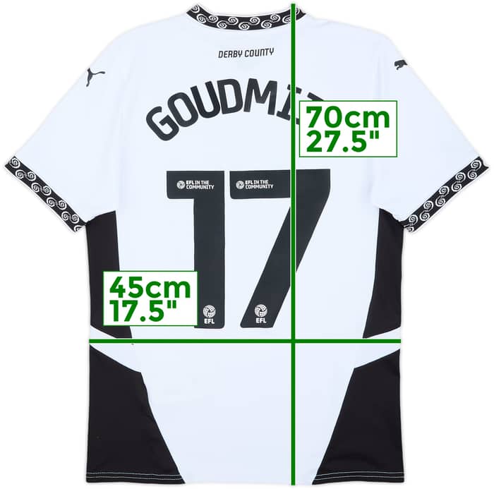 2024-25 Derby County Home Shirt Goudmijn #17 - 7/10 - (S)
