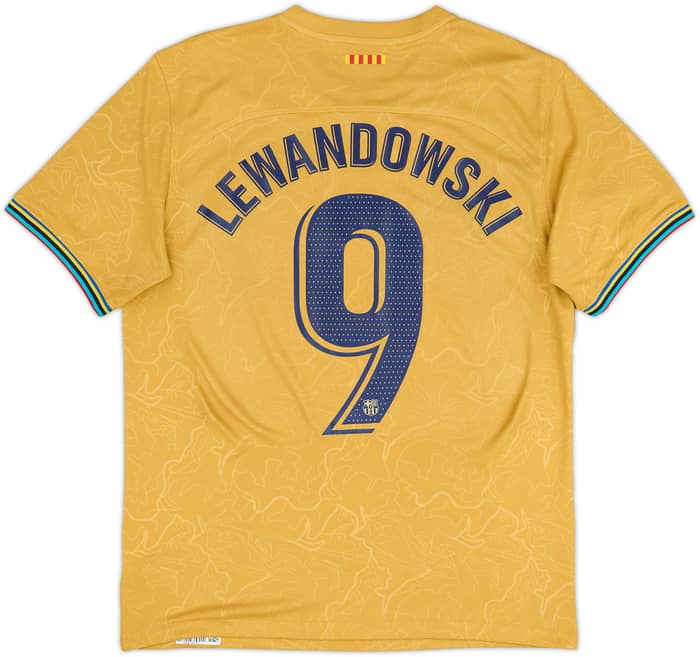 2022-23 Barcelona Away Shirt Lewandowski #9 - 7/10 - (M)