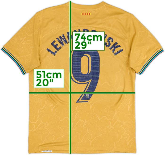 2022-23 Barcelona Away Shirt Lewandowski #9 - 7/10 - (M)