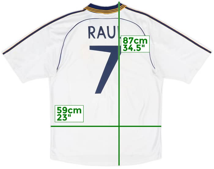 1998-00 Real Madrid Home Shirt Raul #7 - 5/10 - (XL)