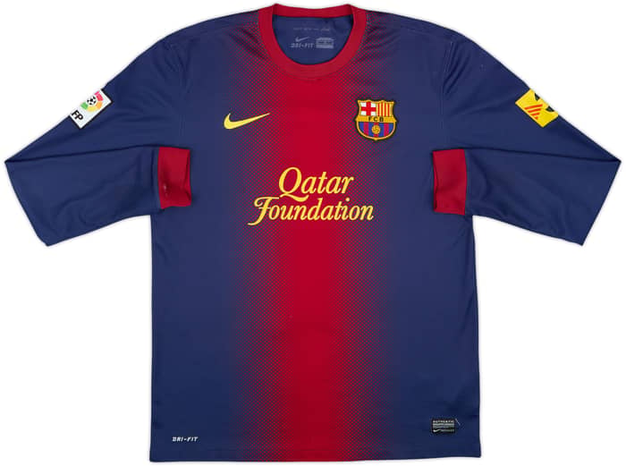2012-13 Barcelona Home L/S Shirt - 5/10 - (M)
