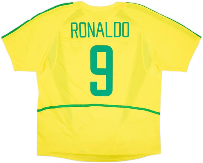 2002-04 Brazil Home Shirt Ronaldo #9 - 8/10 - (XL)
