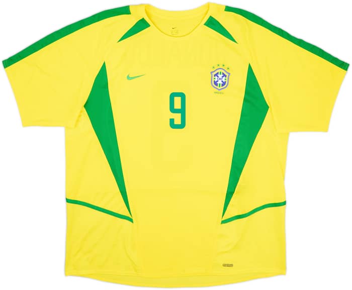 2002-04 Brazil Home Shirt Ronaldo #9 - 8/10 - (XL)