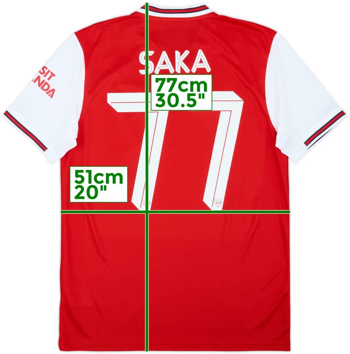 2019-20 Arsenal Home Shirt Saka #77 (M)