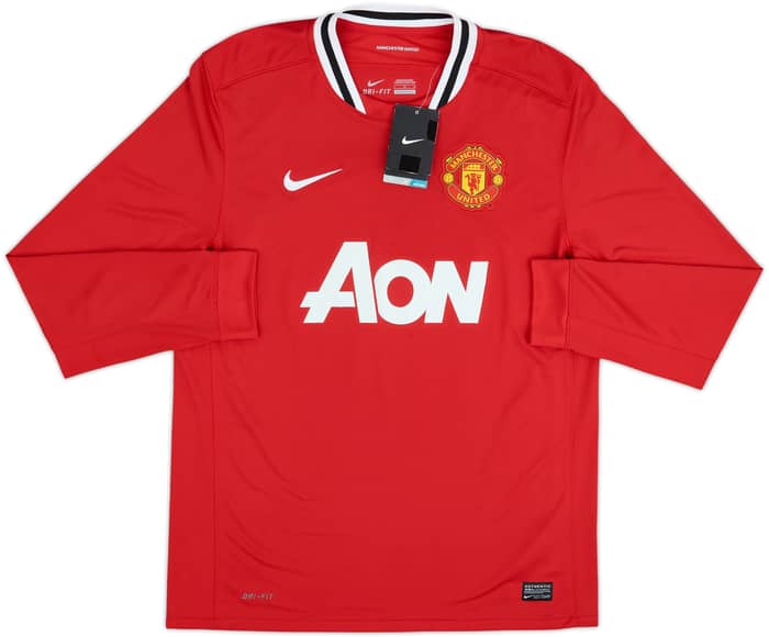 2011-12 Manchester United Home L/S Shirt Berbatov #9 - 10/10 - (L)