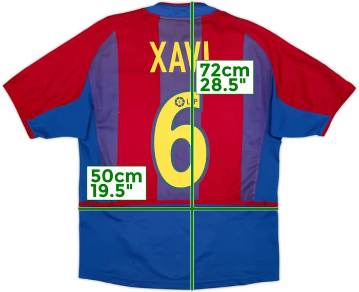 2002-03 Barcelona Home Shirt Xavi #6 - 6/10 - (S)