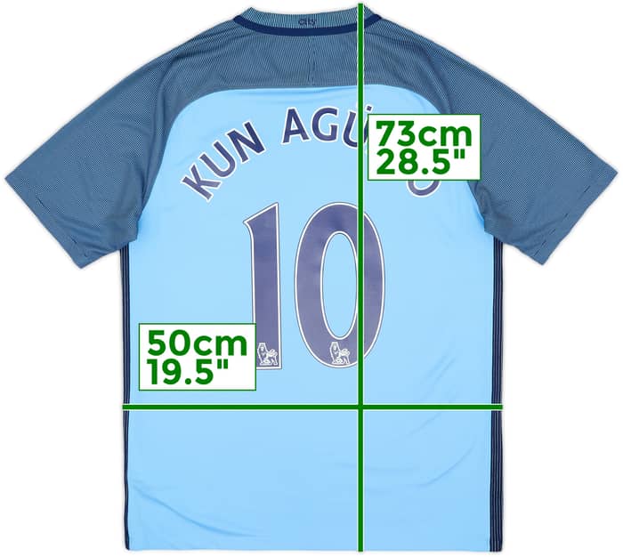 2016-17 Manchester City Home Shirt Kun Aguero #10 - 7/10 - (M)