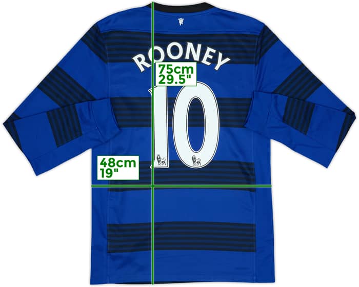 2011-13 Manchester United Away L/S Shirt Rooney #10 - 6/10 - (S)