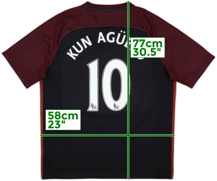2016-17 Manchester City Camiseta de visitante Kun Aguero #10 - 9/10 - (XL)
