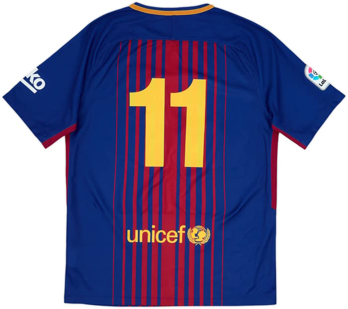 2017-18 Barcelona Home Shirt #11 - 9/10 - (M)
