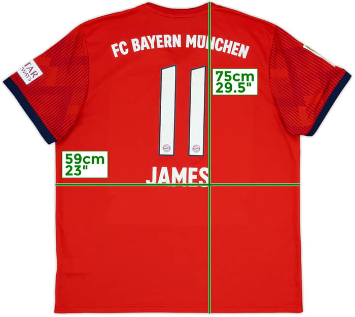 2018-19 Bayern Munich Home Shirt James #11 - 6/10 - (XL)