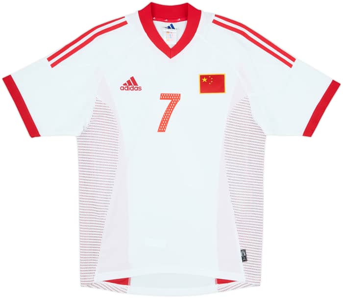2002-04 China Away Shirt J H Sun #7 - 8/10 - (S)