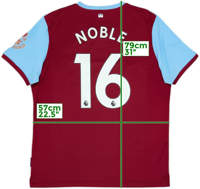 2019-20 West Ham Camiseta Local Noble #16 - 9/10 - (XL)