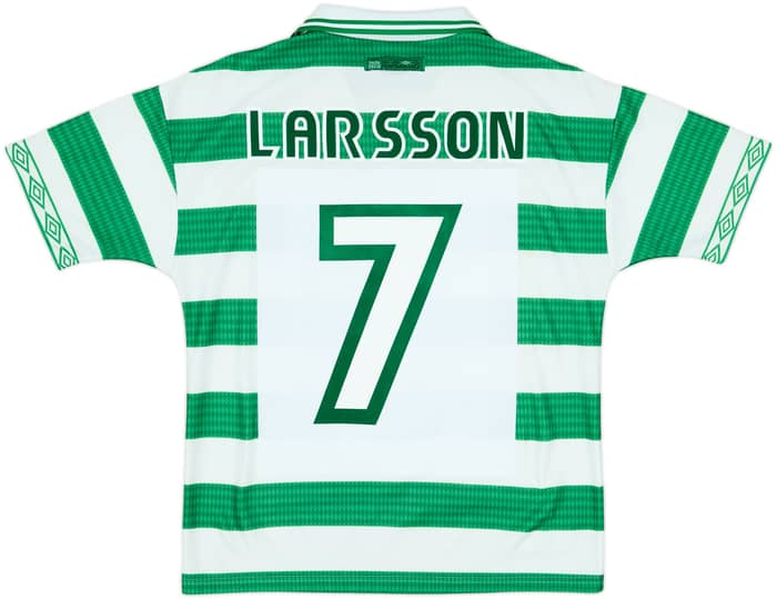 1997-99 Celtic Home Shirt Larsson #7 - 8/10 - (Y)
