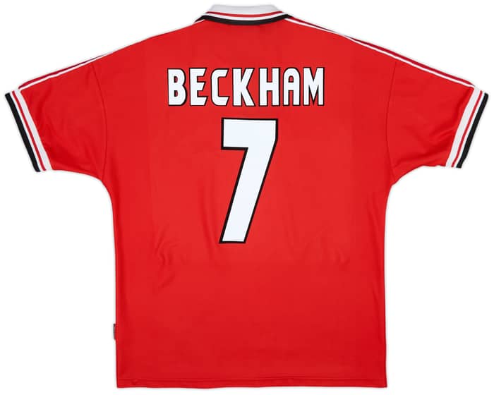 1998-00 Manchester United Home Shirt Beckham #7 - 6/10 - (L)