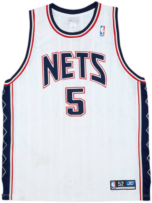 2002-04 New Jersey Nets Kidd #5 Reebok Authentic Home Jersey - 5/10 - (XXL)