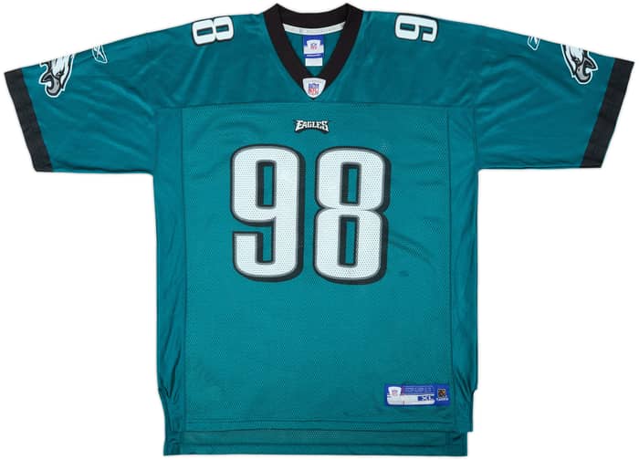 2005-06 Philadelphia Eagles Mike Patterson #98 Reebok On Field Home Jersey - 9/10 - (XL)
