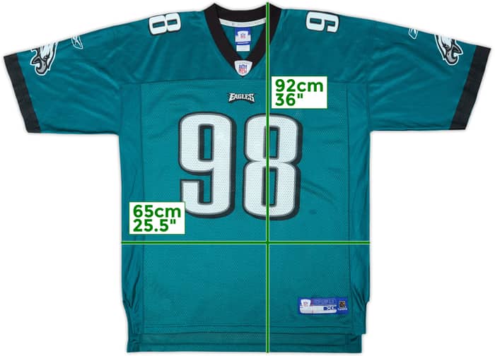 2005-06 Philadelphia Eagles Mike Patterson #98 Reebok On Field Home Jersey - 9/10 - (XL)