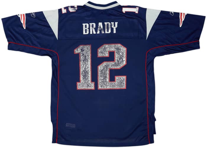 2005-06 New England Patriots Brady #12 Reebok On Field Home Jersey - 3/10 - (L)
