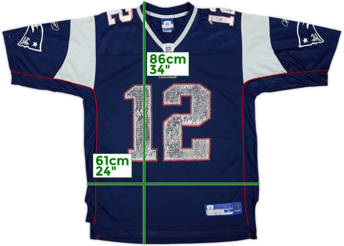 2005-06 New England Patriots Brady #12 Reebok On Field Home Jersey - 3/10 - (L)