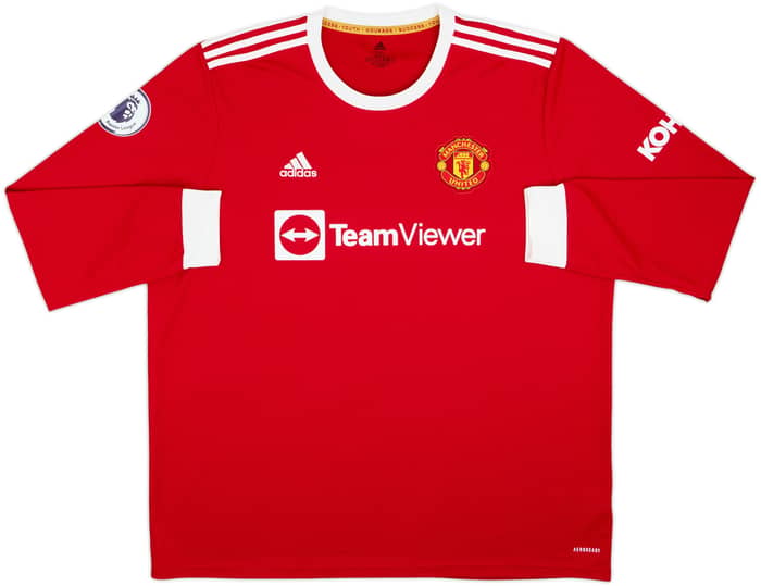 2021-22 Manchester United Home L/S Shirt B.Fernandes #18 - 10/10 - (XXL)
