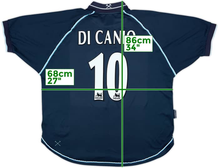 1999-01 West Ham Third Shirt Di Canio #10 - 6/10 - (XXL)