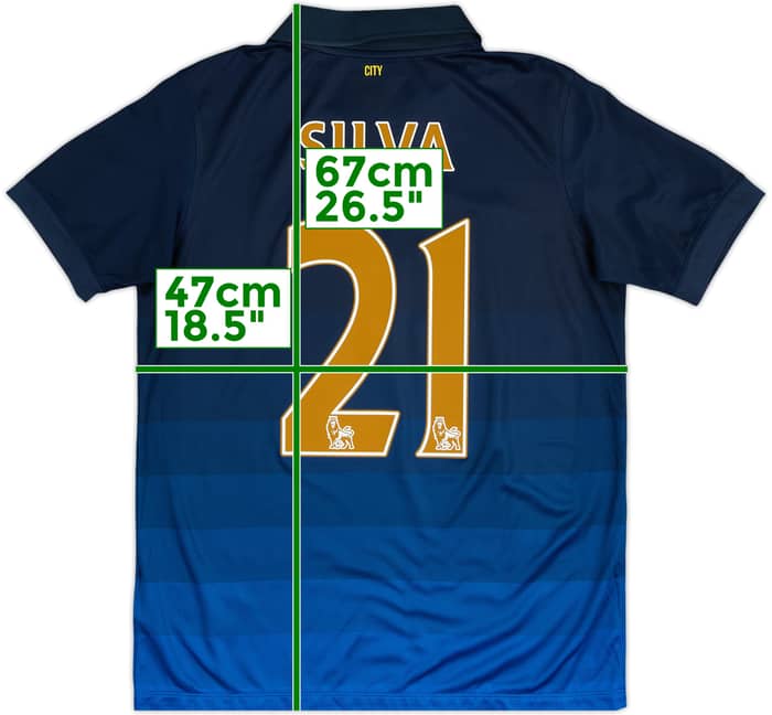 2014-15 Manchester City Away Shirt Silva #21 - 6/10 - (13-15 Years)