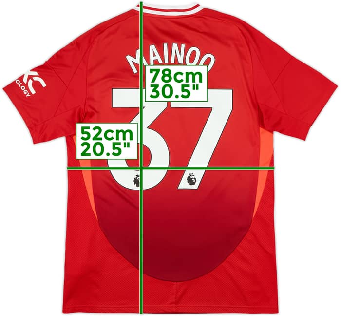 2024-25 Manchester United Home Shirt Mainoo #37 - 8/10 - (L)