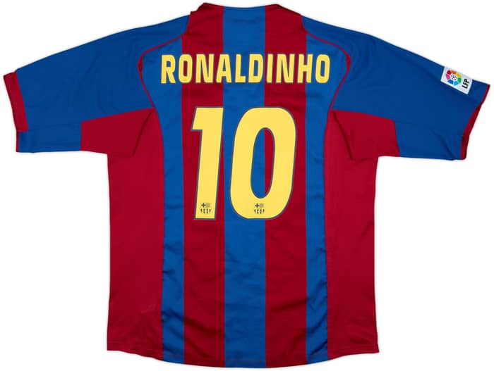 2004-05 Barcelona Home Shirt Ronaldinho #10 - 7/10 - (XL)