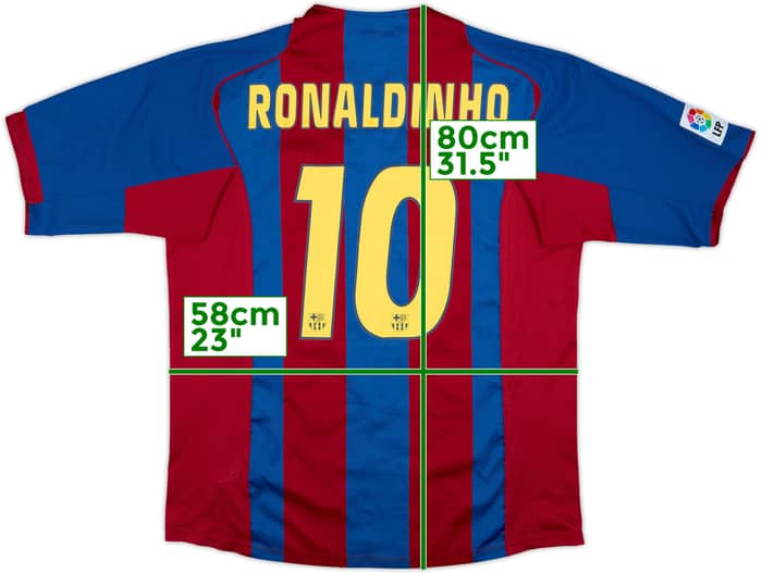 2004-05 Barcelona Home Shirt Ronaldinho #10 - 7/10 - (XL)