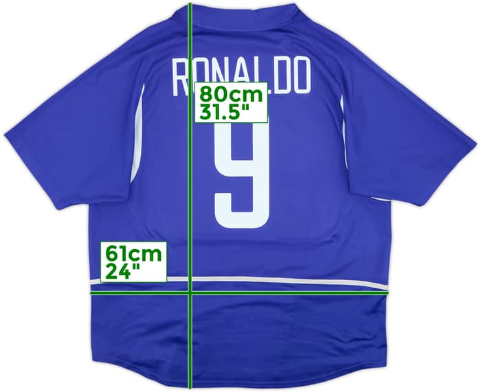 Camiseta de visitante de Brazil 2002-04 Ronaldo #9 - 8/10 - (XXL)