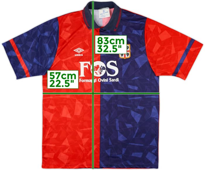 1990-93 Cagliari Home Shirt - 7/10 - (L)
