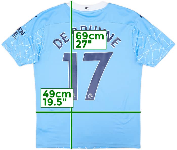 2020-21 Manchester City Home Shirt De Bruyne #17 - 9/10 - (M)