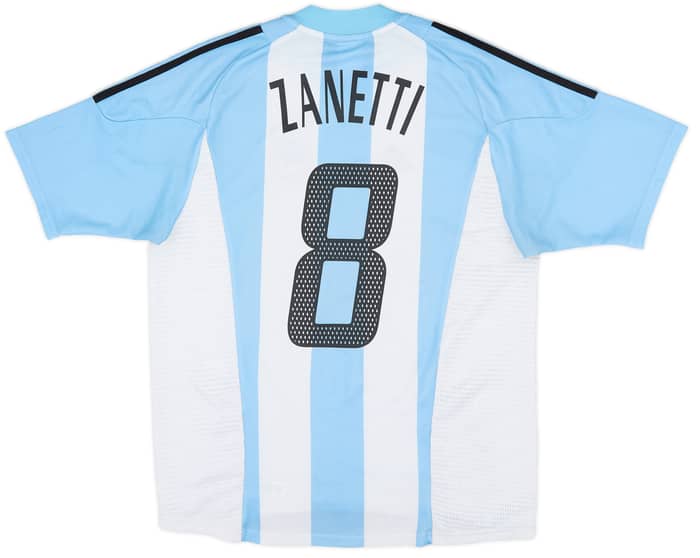 2002-04 Argentina Home Shirt Zanetti #8 - 6/10 - (M)