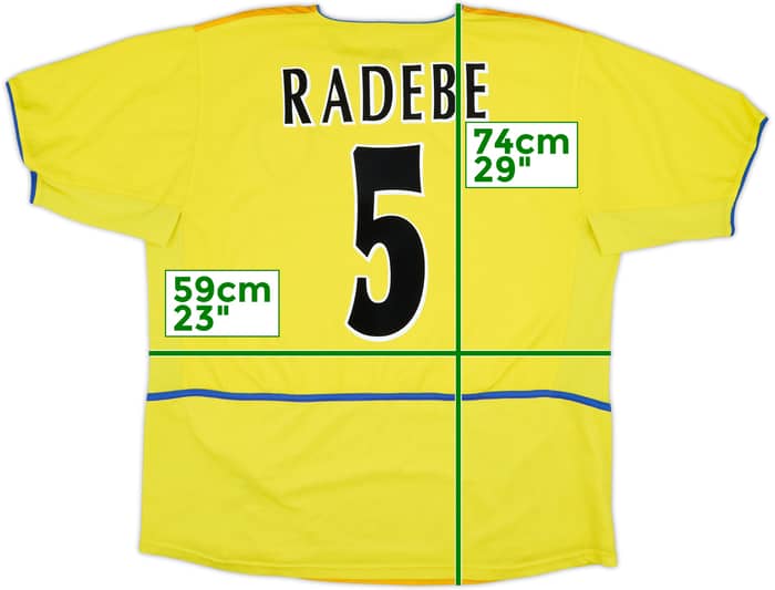 2002-03 Leeds United Away Shirt Radebe #5 - 8/10 - (XL)
