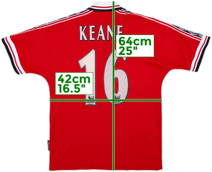 1998-00 Manchester United Home Shirt Keane #16 - 6/10 - (12-13 Years)