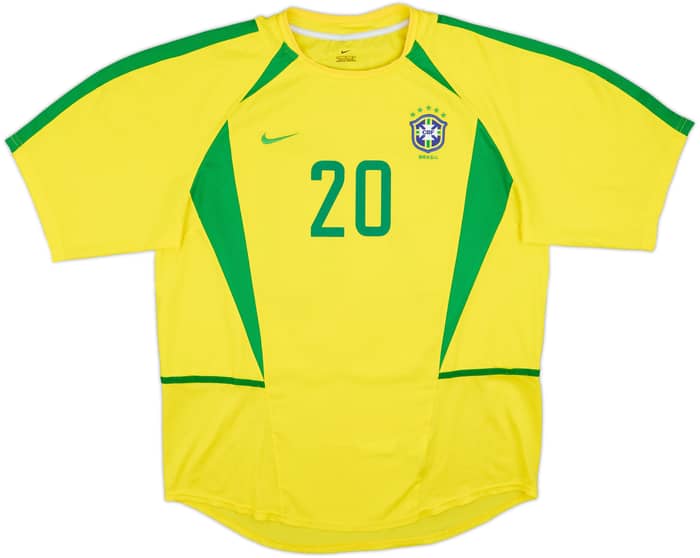 2002-04 Brazil Home Shirt Edilson #20 - 9/10 - (L)