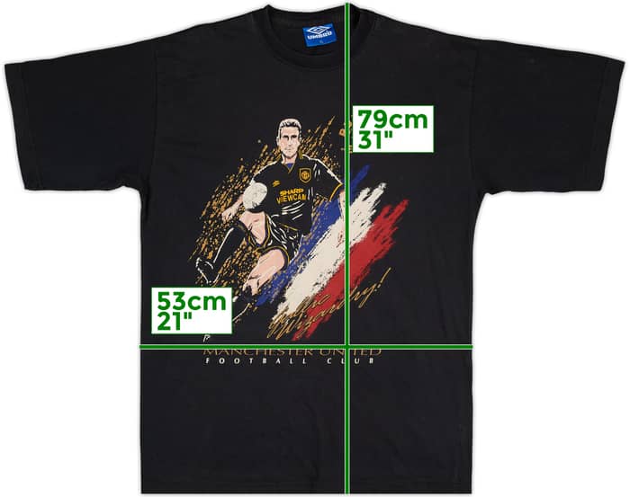1994-96 Manchester United Umbro Graphic Tee Cantona #7 - 8/10 - (XL)