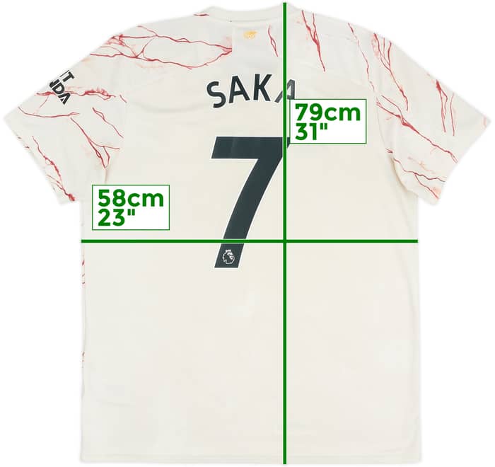 2020-21 Arsenal Away Shirt Saka #7 - 5/10 - (XL)
