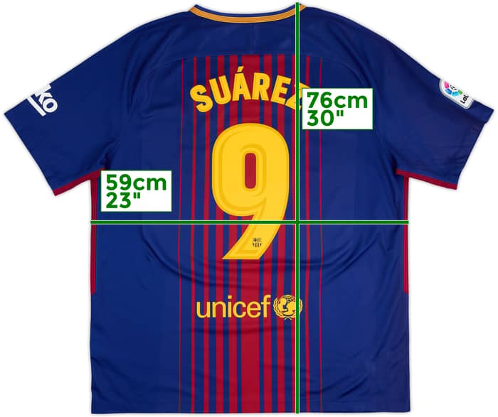 2017-18 Barcelona Home Shirt Suarez #9 - 6/10 - (XL)