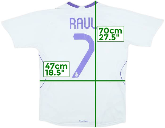 2007-08 Real Madrid Home Shirt Raul #7 - 5/10 - (13-14 Years)