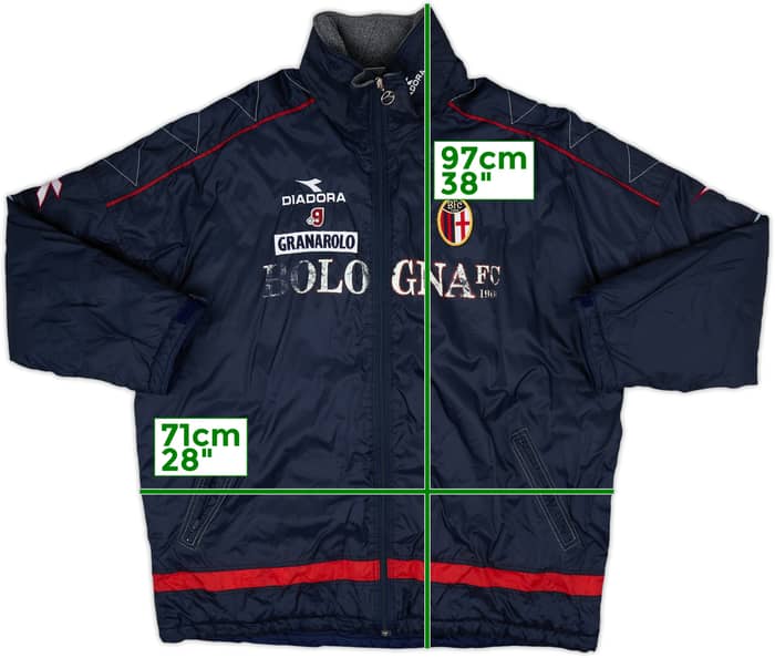 1998-99 Bologna Diadora Hooded Padded Bench Coat - 5/10 - (XL)