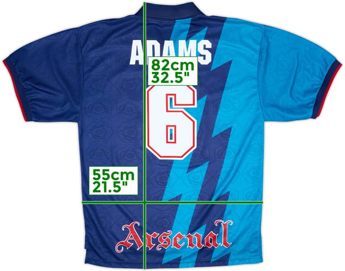 1995-96 Arsenal Away Shirt Adams #6 - 9/10 - (XL)